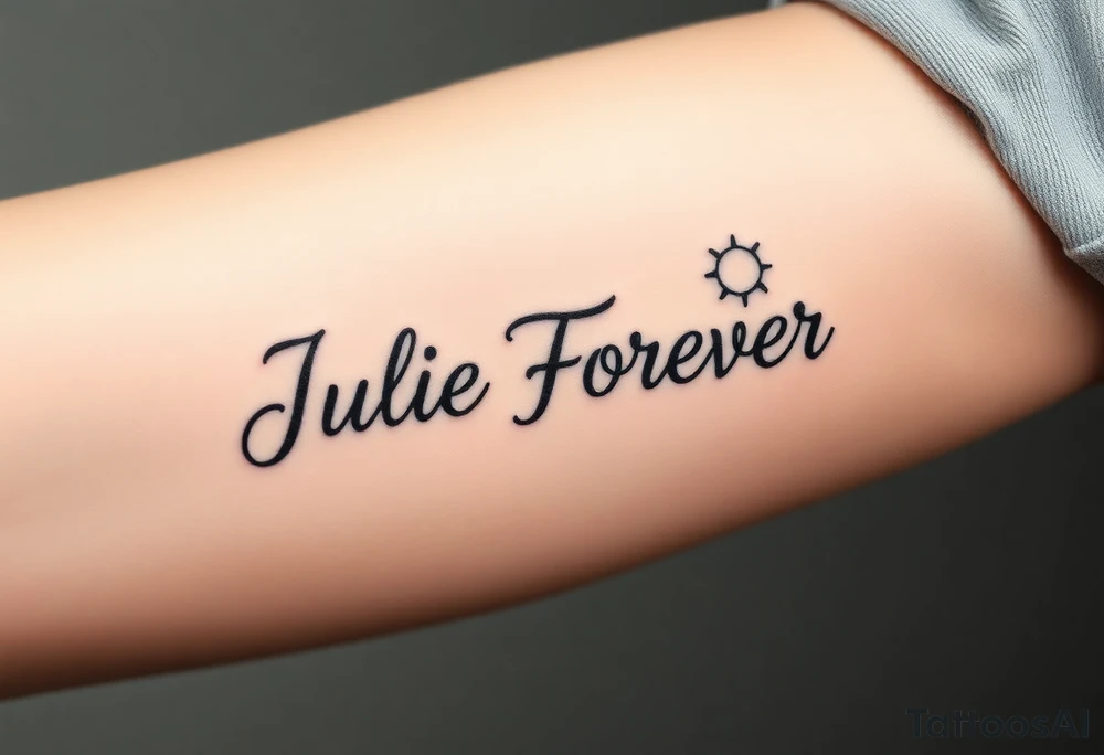 Julie Forever with clouds sun and moon tattoo idea