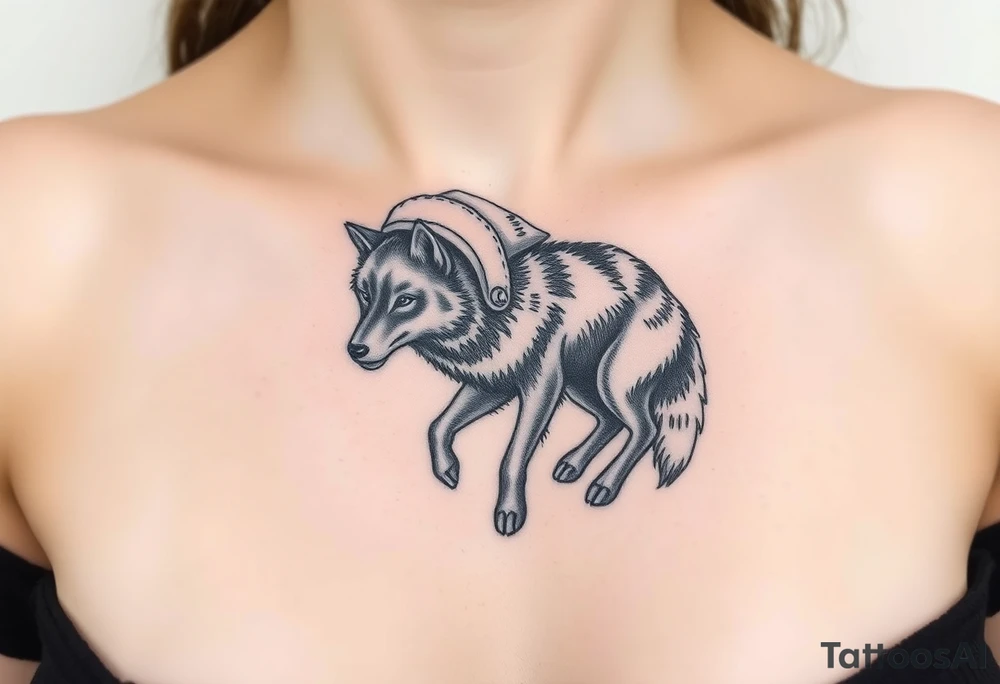 Wolf wearing a sheep like a costume prowling around tattoo idea Wolf wearing a sheep like a costume prowling around tattoo idea
