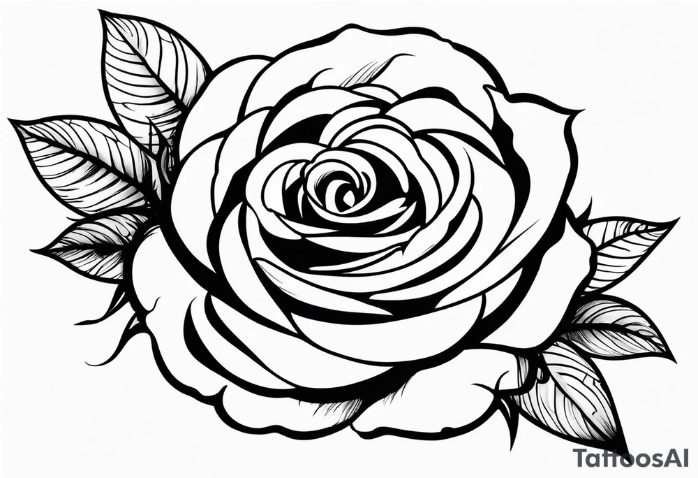 An image incorporating a rose with thorns, a wrench, and an acoustic guitar tattoo idea