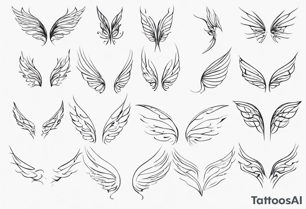 One line fairy wing tattoo idea