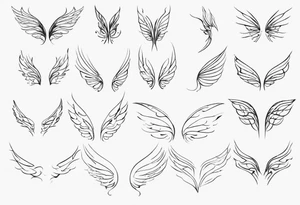 One line fairy wing tattoo idea