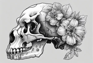 Saber-toothed tiger skull with fungi tattoo idea