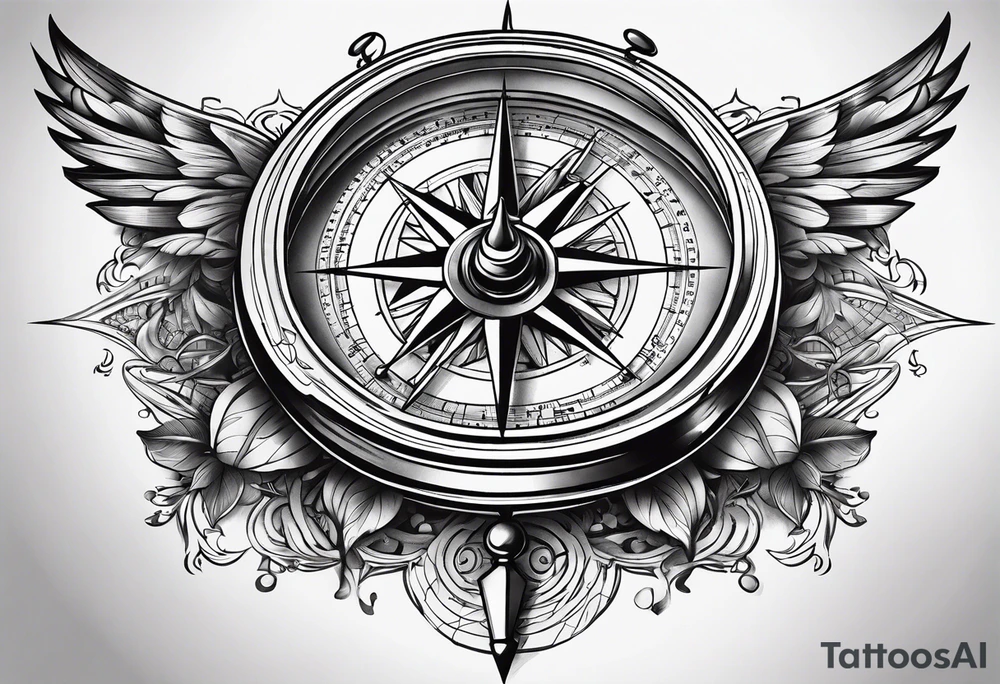 Music compass tattoo idea