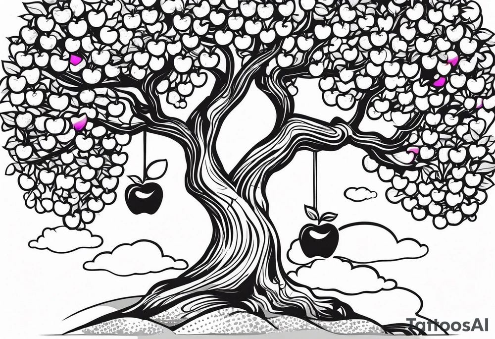 Apple tree  with  KAWA tattoo idea