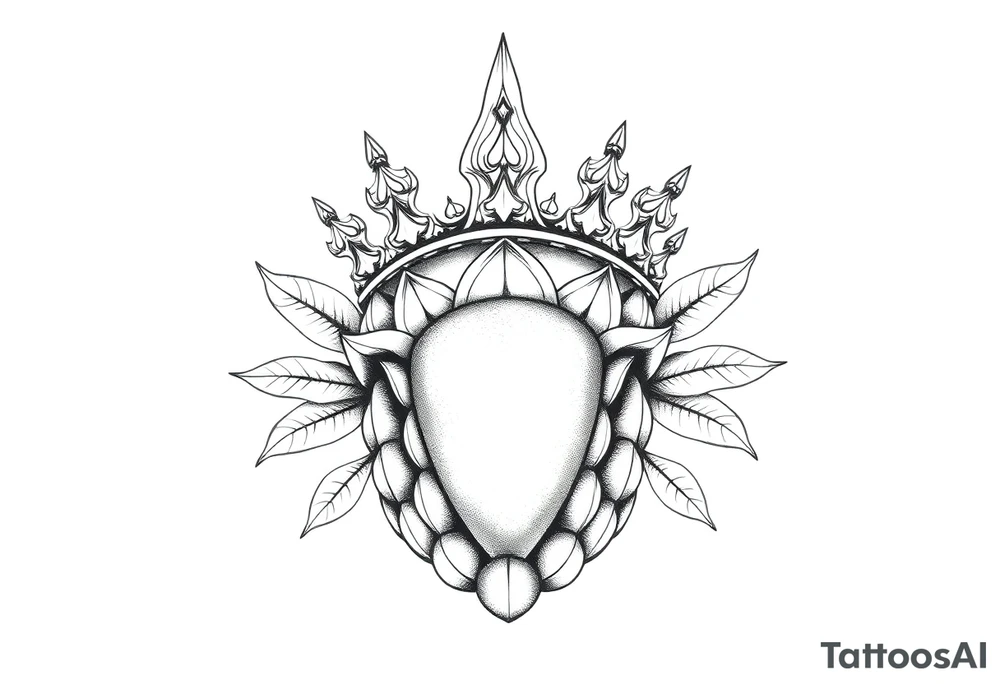 Majestic crown vagina pineapple with
vagina, anus , tattoo idea