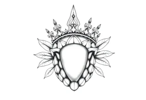 Majestic crown vagina  pineapple with 
vagina, anus , tattoo idea