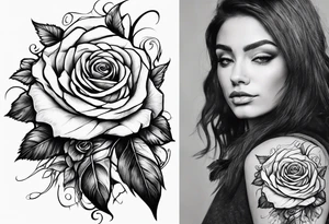 Raven holding  rose  forarm  placement tattoo idea