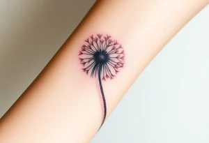 Dandelion realistic with shadows tattoo idea
