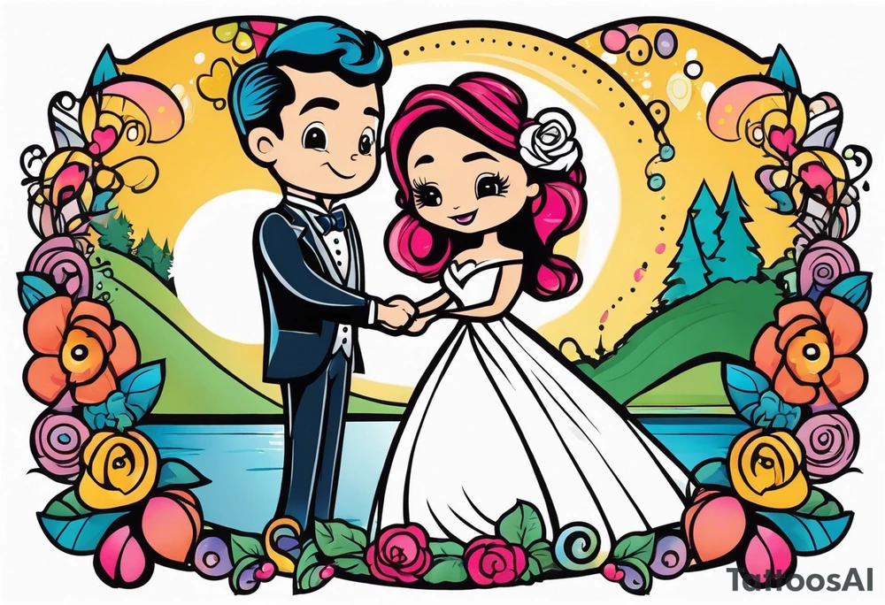 Beautiful wedding tattoo idea