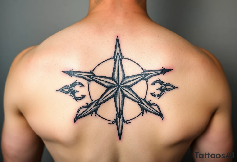 A symbol of strength, “family first”, mortality, nautical star, mental health healing, cancer astrological sign tattoo idea