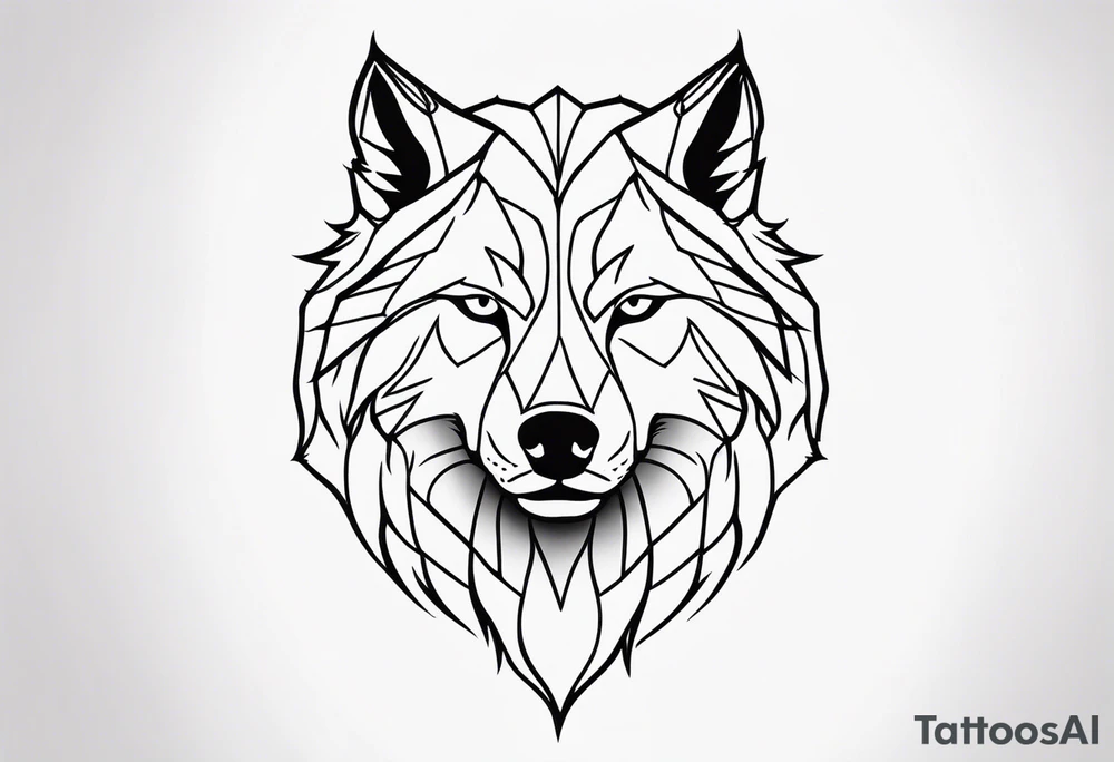 Powerful wolf tattoo idea