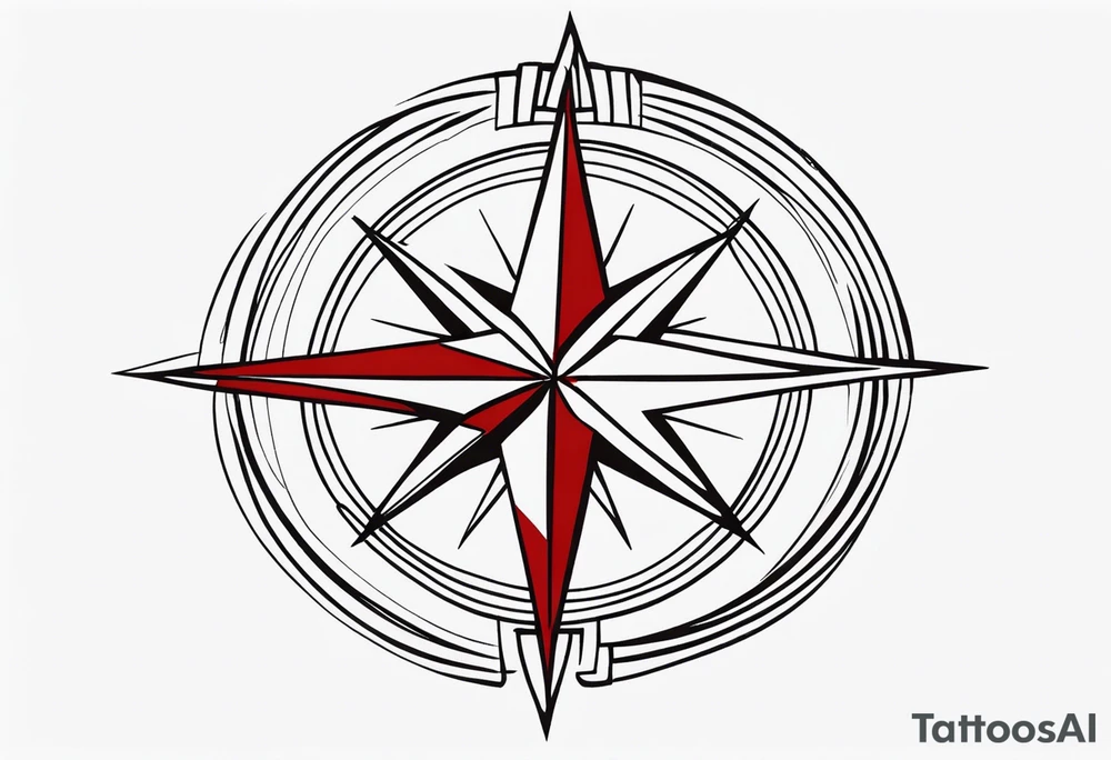 Simple compass rose tattoo idea