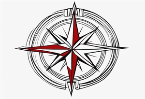 Simple compass rose tattoo idea