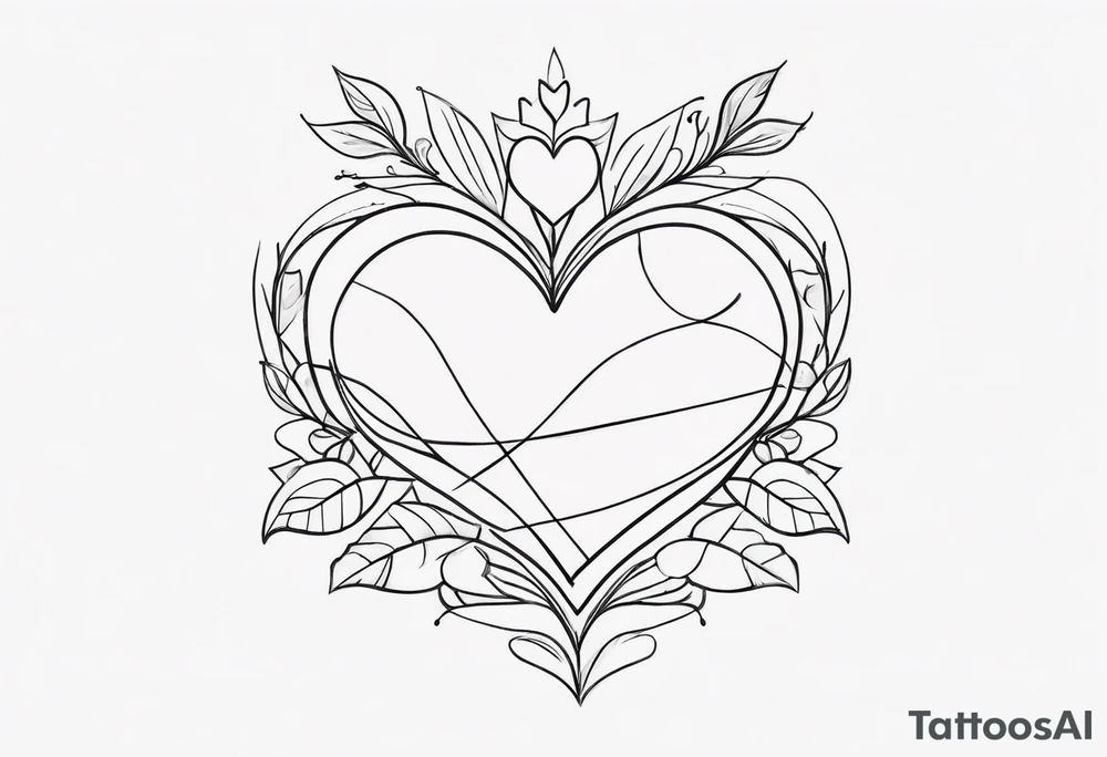 Fine line design. Visual representation of self-love tattoo idea