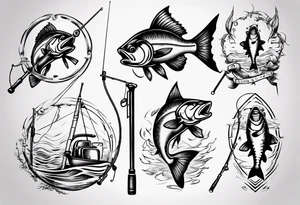 Fishing rod tattoo idea