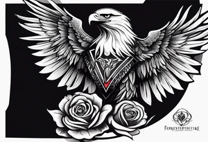 forearm tattoo
eagle wing including a stylish rose with first name Isa encrypted tattoo idea