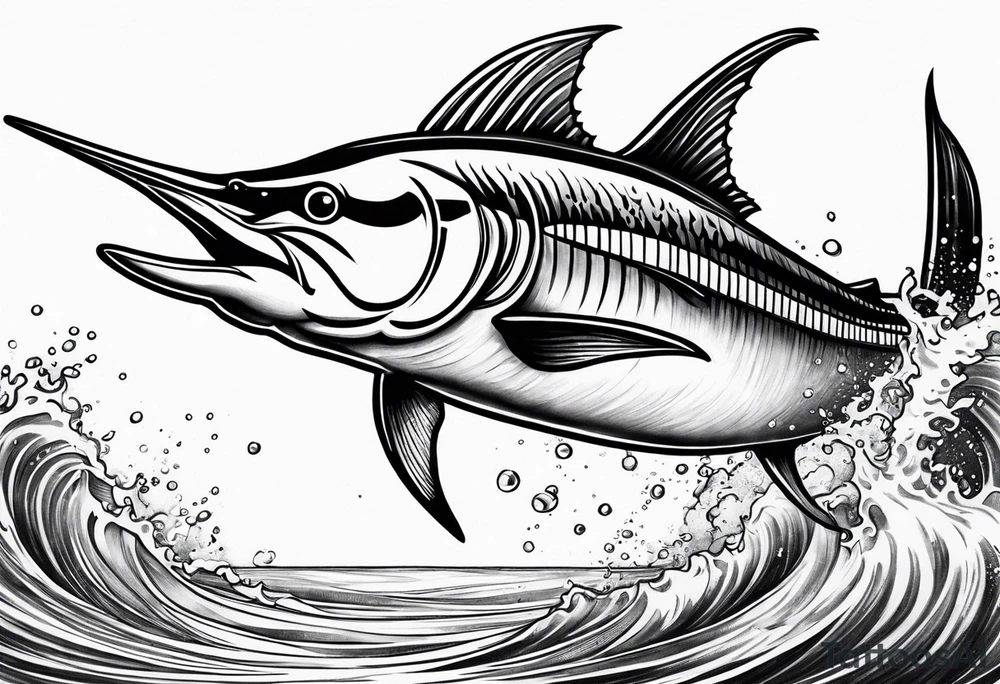 Marlin jumping tattoo idea