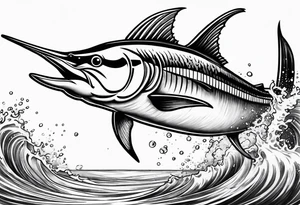 Marlin jumping tattoo idea