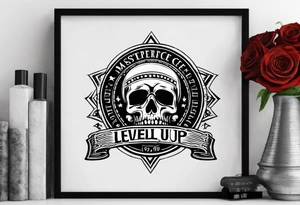 simple text saying "Level Up" tattoo idea