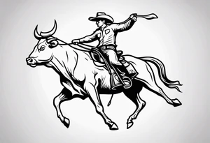 Bull with a cowboy rider tattoo idea