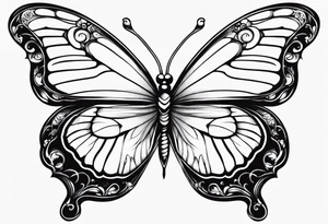 cute butterfly fineline tattoo sketch for girls tattoo idea