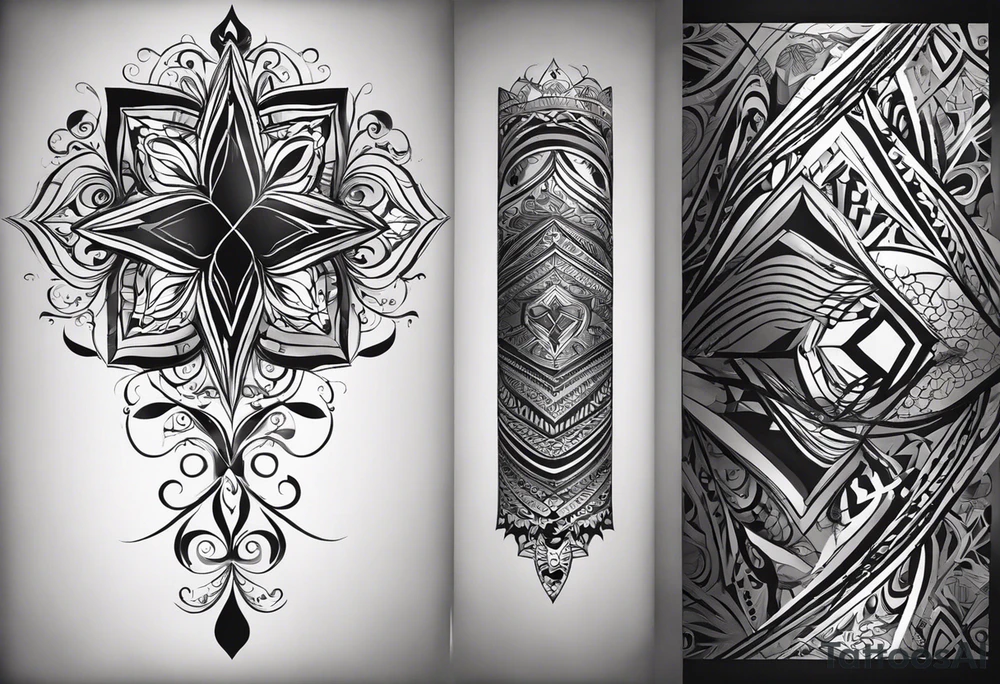 Given your preferences, here’s a concept for your tattoo:

### **Design Concept:**
- **Abstract Base**: Start with an abstract, flowing design that wraps around your arm. This could include geometric patterns, swirling lines, and shapes that represent the ups and downs of life. The abstract elements can also represent your charismatic and lively nature.
  
- **Bitcoin Candle**: Integrate a Bitcoin candle (like a candlestick chart) into the design. The candle could be stylized to blend with the abstract patterns, possibly with one candle rising high to symbolise growth and resilience. You could use this candle to represent your financial interests and optimism, despite the fluctuations (both literal and metaphorical) in life.

- **Dark Moments Representation**: To symbolize the dark moments you've experienced, you could use darker shading or a subtle shadow effect in certain areas of the abstract design. This could contrast with lighter, more vibrant sections, showing how you've come through those times.

- **Personal Symbols**: You might want to add small personal symbols or elements within the abstract design, like a subtle smiley face to represent your humour, or a phoenix-like element to signify rising from the ashes.

### **Style and Placement:**
- **Style**: A blend of abstract and geometric with a hint of realism in the Bitcoin candle could work well. This style will give the tattoo a modern, dynamic look.
  
- **Colour**: Mostly black and grey, with perhaps a touch of gold or green on the Bitcoin candle to make it stand out.
  
- **Placement**: A design that flows from your upper arm down to your forearm would allow for the abstract elements to wrap around your arm, giving the tattoo movement and depth. tattoo idea