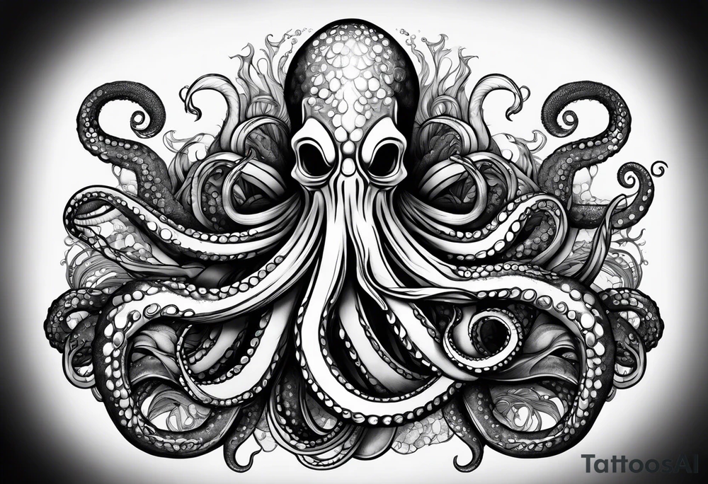 kraken with tentacles tattoo idea