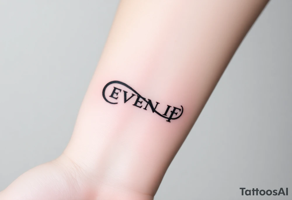 unique and soft infinity symbol with words "EVEN IF" tattoo idea unique and soft infinity symbol with words "EVEN IF" tattoo idea