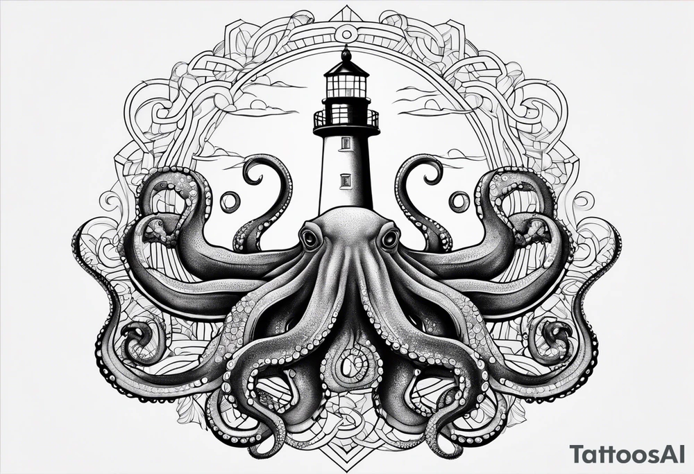 octopus, light house tattoo idea