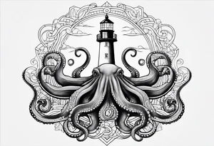 octopus, light house tattoo idea