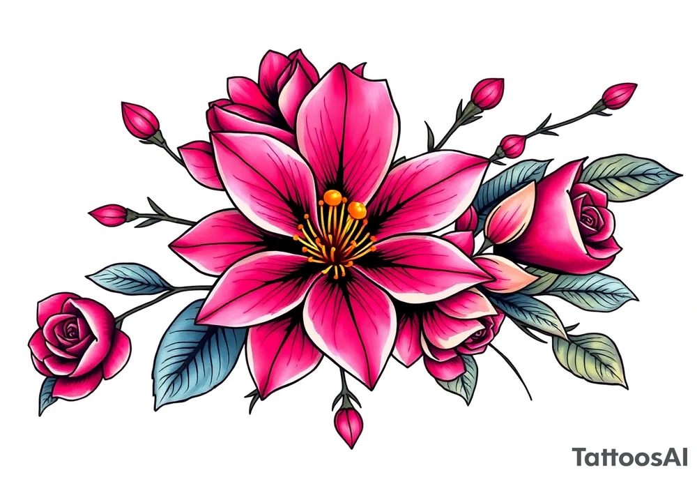 Fernanda with flowers tattoo idea