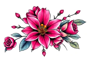 Fernanda with flowers tattoo idea