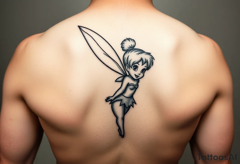 Tinkerbell all shaded tattoo idea