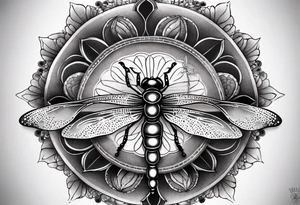dragonfly and mandala tattoo idea
