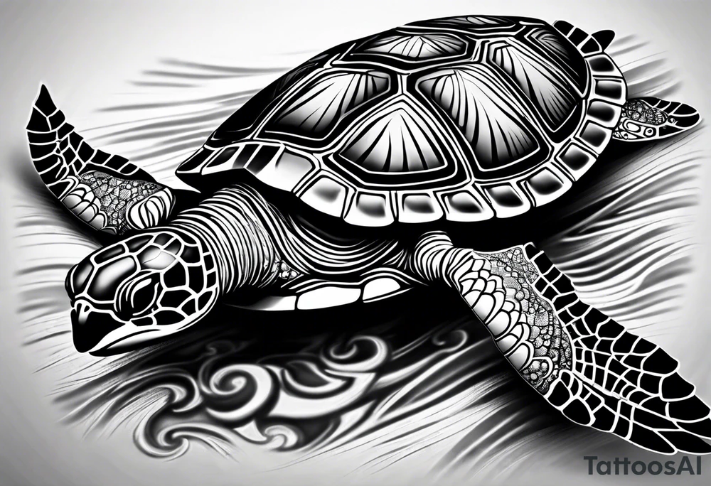 small tribal sea turtle
 tattoo tattoo idea