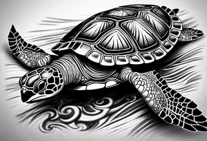 small tribal sea turtle
 tattoo tattoo idea
