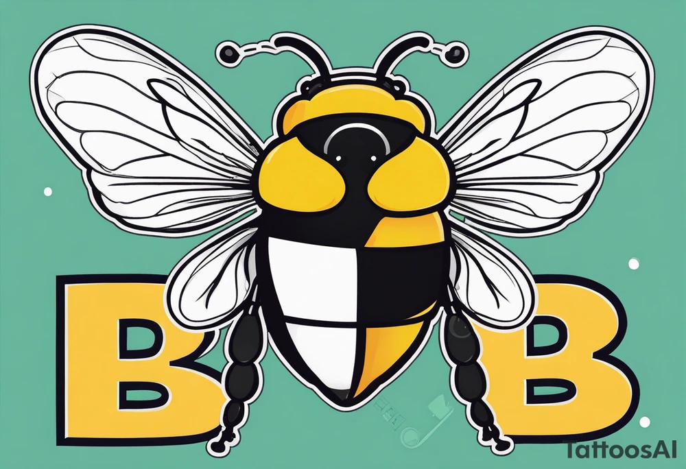 A bee symbolizing facing fears and best friendship with the letter b next to it tattoo idea