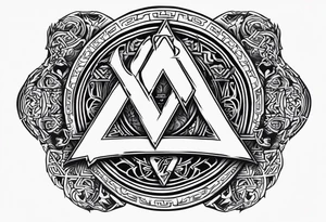 Valhalla  round shield axe
Valknut sword dragon tattoo idea