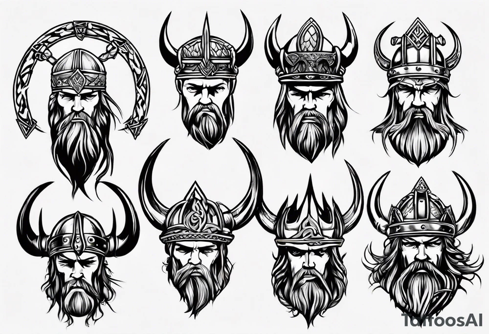 viking crown tattoo idea