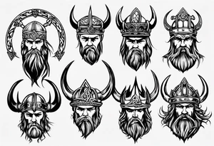viking crown tattoo idea