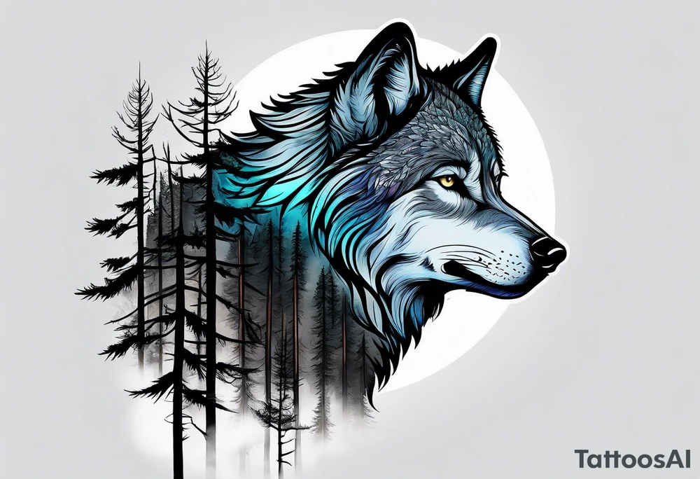 Moon
Wolf
Forest tattoo idea