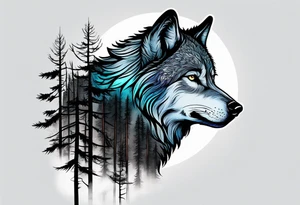 Moon
Wolf
Forest tattoo idea