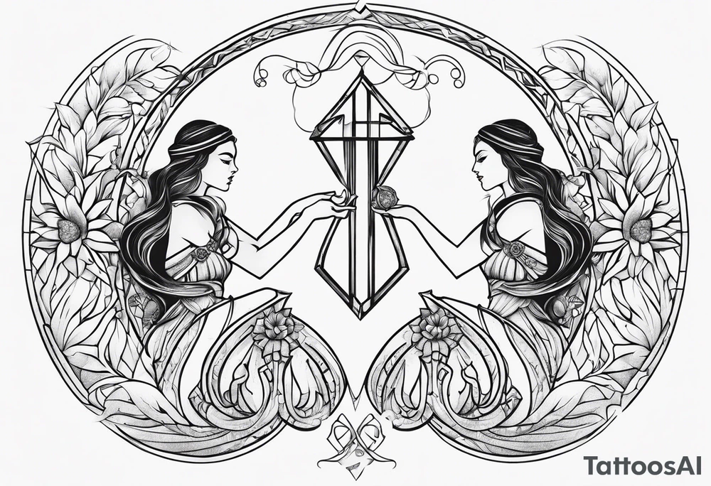 Virgo and Scorpio sign together tattoo idea