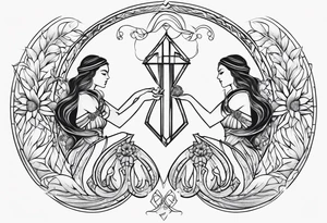 Virgo and Scorpio sign together tattoo idea