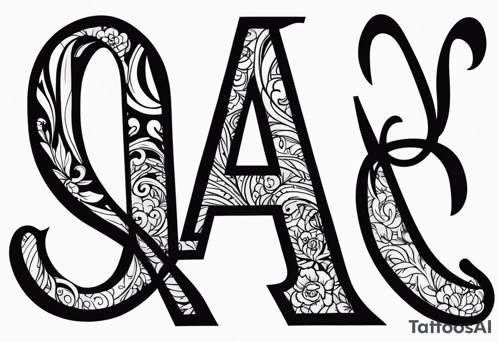 the letters A and R together tattoo idea