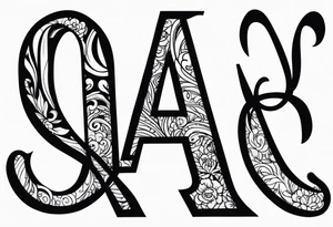 the letters A and R together tattoo idea