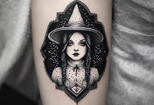 wednesday adams witch church element tattoo idea