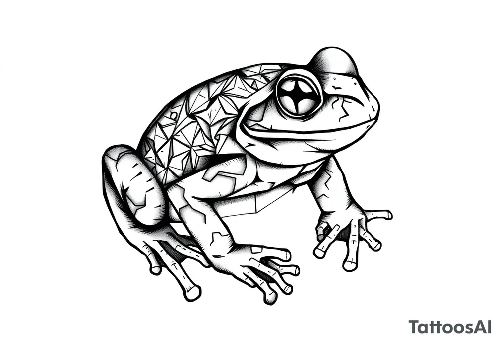 a psychedelic frog tattoo idea