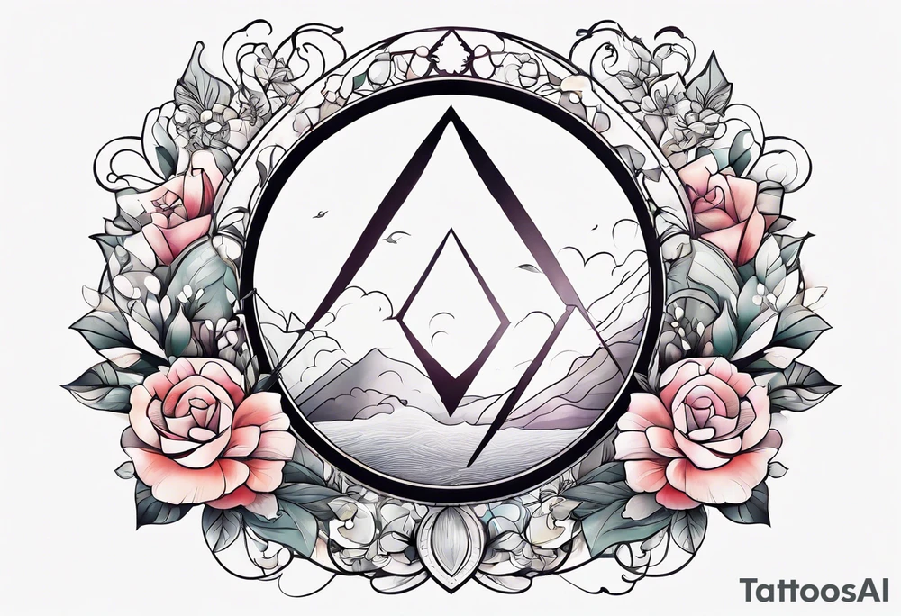 letter delta inside a circle, subtle, girly, simplistic tattoo idea