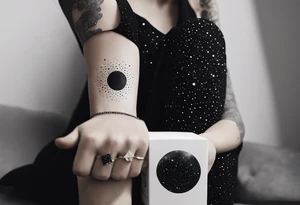 I wanna a tattoo in my wrist with a shape of rectangle wide as a bracelet with astronomy theme galaxy planets and stars tattoo idea